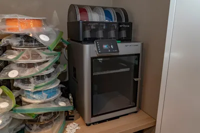 Bambu X1-Carbon 3D printer with AMS and filament spools